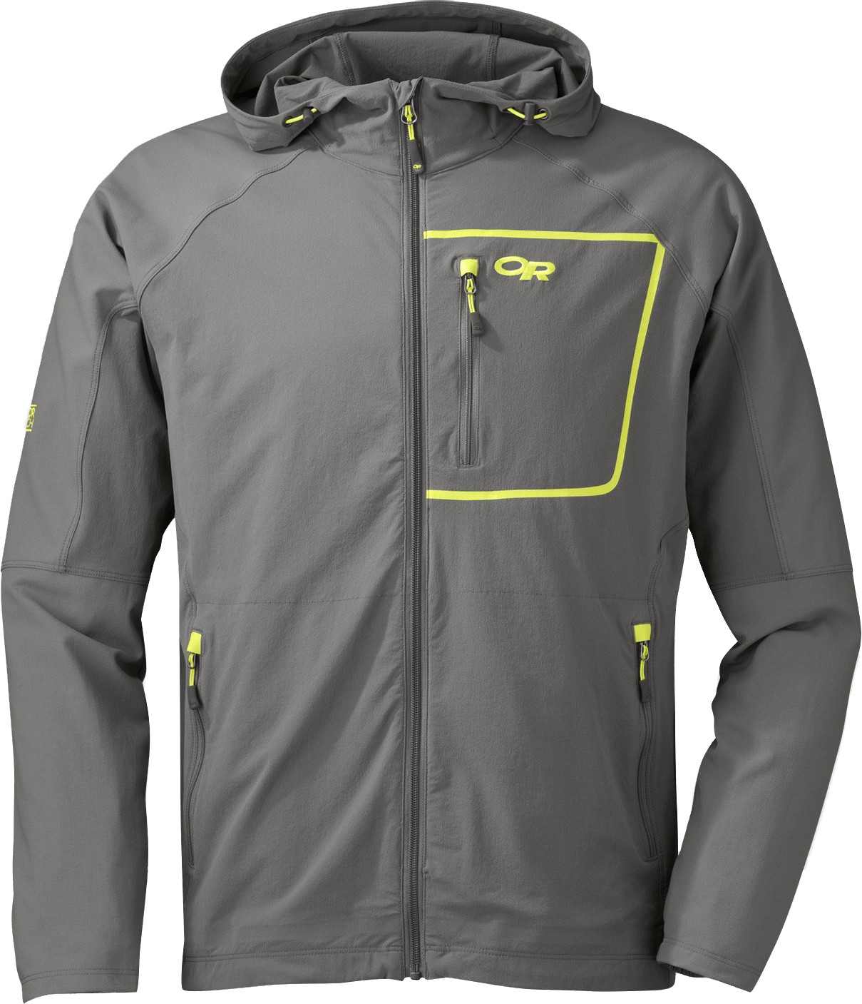 Outdoor Research Men's Ferrosi Hooded Jacket pewter/lemongrass