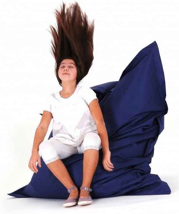 Beliani Pouf géant XXL 140 x 180 cm bleu foncé