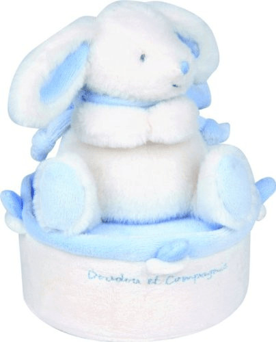 Doudou et Compagnie Boîte à musique Lapin Bonbon bleu