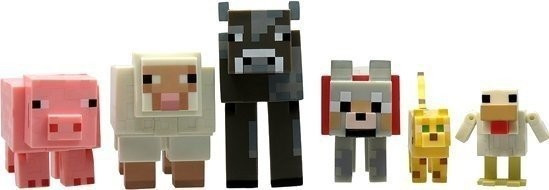 Jazwares Minecraft Pack de 6 animaux de base