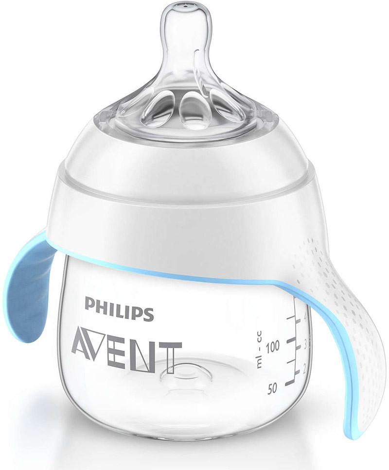 Philips Avent Biberon evolutif Natural 150 ml avec capuchon de protection +  tétine douce débit moyen 4 Mois+