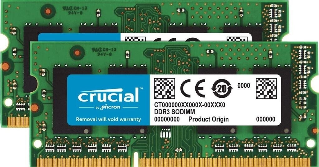 Crucial 8Go Kit SO-DIMM DDR3 PC3-12800 (CT2KIT51264BF160B)