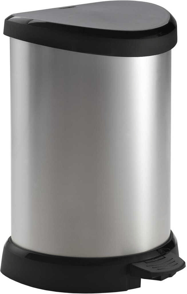 Curver Poubelle à pédale Metallics 20 L argent