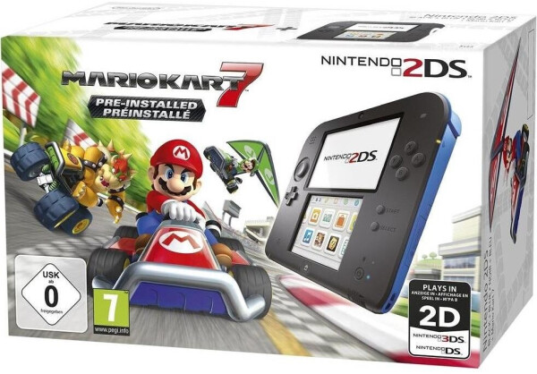 Nintendo 2DS schwarz-blau + Mario Kart 7