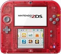 Nintendo 2DS rot transparent + Pokémon: Omega Rubin