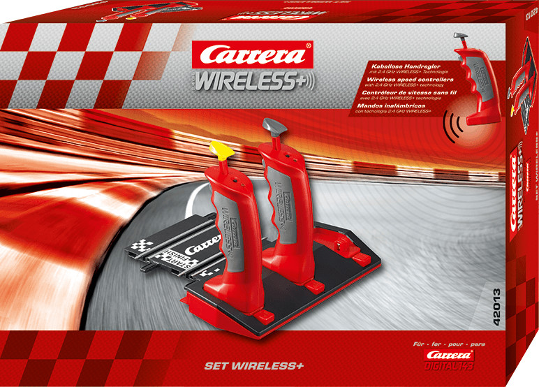 Carrera Digital 143 - Tronçon de raccordement Wireless+ 2,4 GHz avec 2 manettes