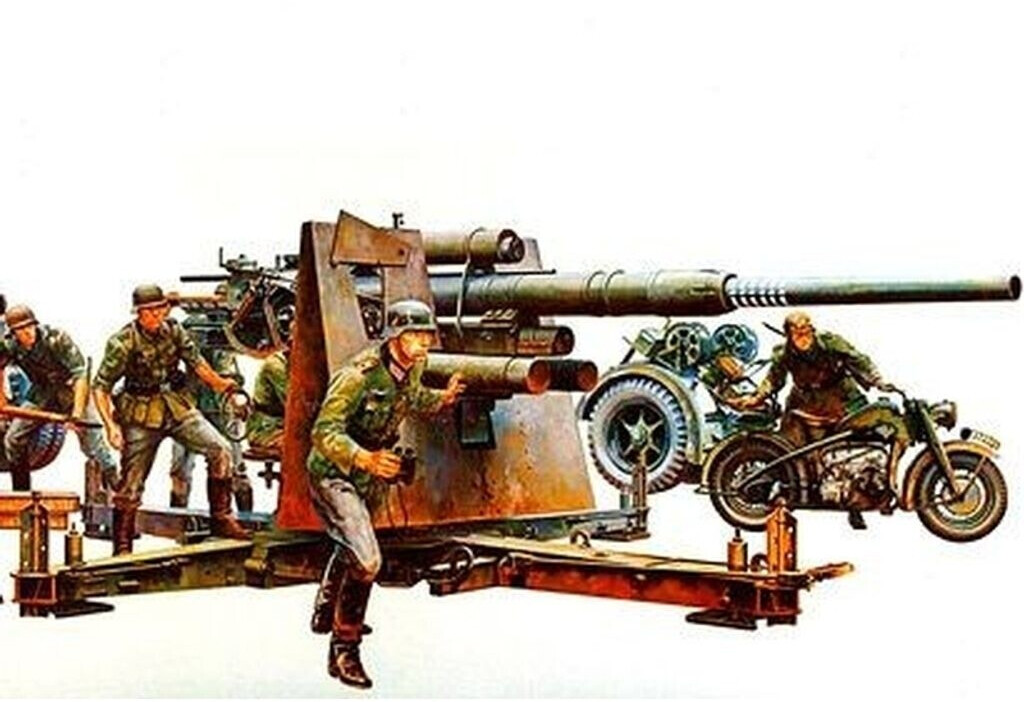 thumbnail image 2 of Tamiya 35017 1/35 German 88mm Flak 36/37 & Zündapp KS750 – Plastic Model Kit – Wehrmacht 2 of 6