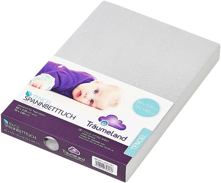 Träumeland Drap housse Tencel 70 x 140 cm - gris clair