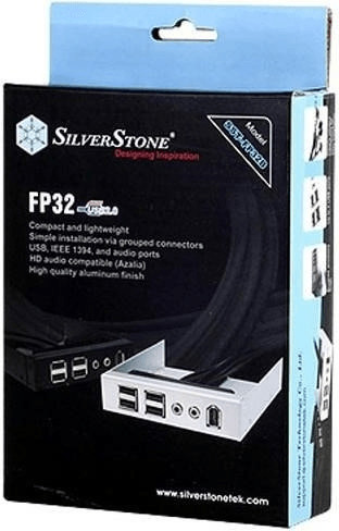 Photos - Card Reader / USB Hub SilverStone Technology  4 Port USB 2.0 Frontpanel  black (FP32)