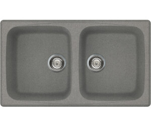 Lavello ELLECI Master 450 - 86x50 Cm, Granitek Full Black, 2 Vasche Da 220 Mm