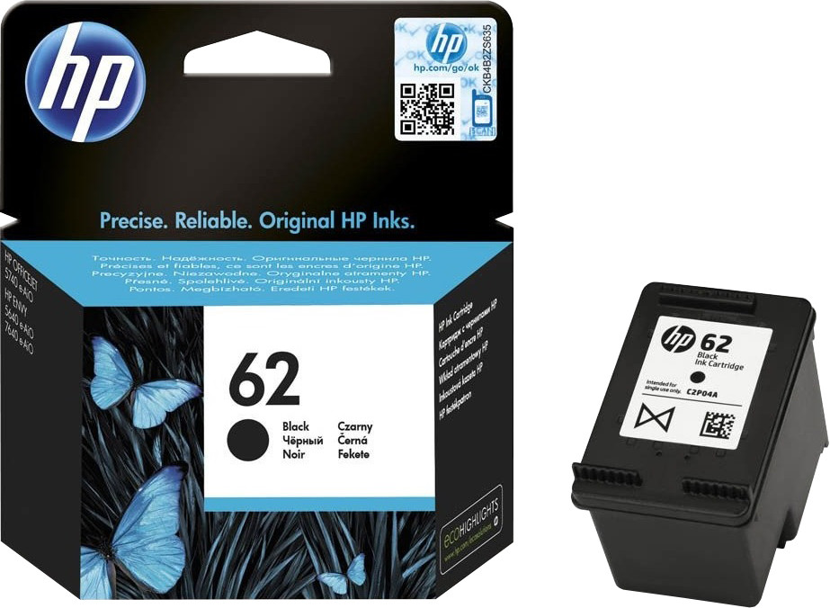 HP 62 Cartouche d'encre noire d'origine (C2P04AN) - HP Store Canada