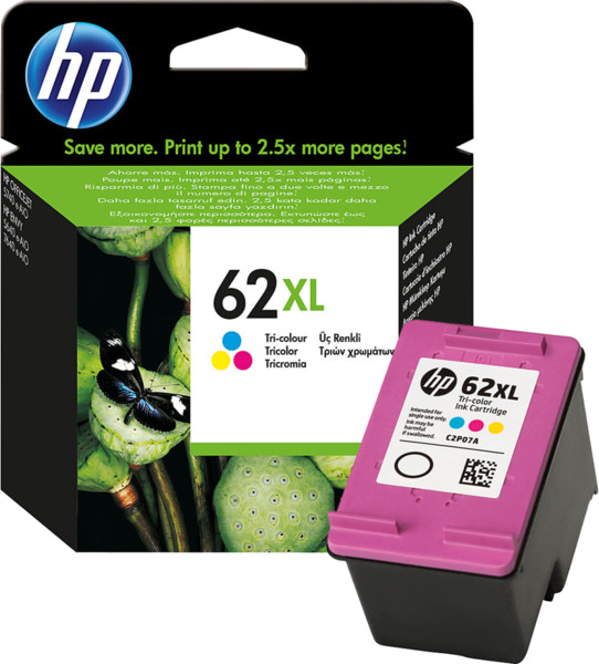 HP 62XL (C2P07AE) cartouche d'encre couleur haute capacité (d'origine) HP
