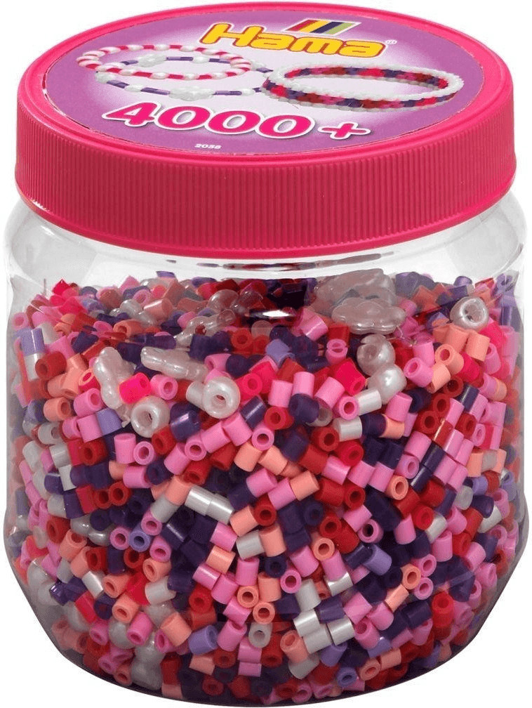 Hama Pot de 4000 perles roses Midi + 3 plaques (2058)