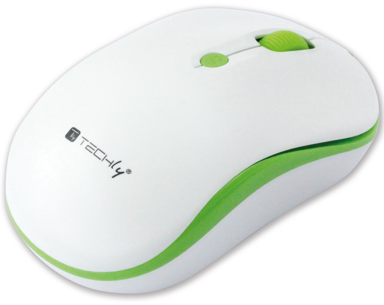 Techly Souris sans fil optique 2.4GHz blanc/vert