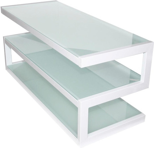 Norstone Meuble TV Esse blanc verre dépoli