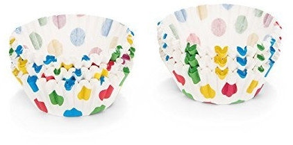 Patisse Paper Baking Mold White with Colour Dots
