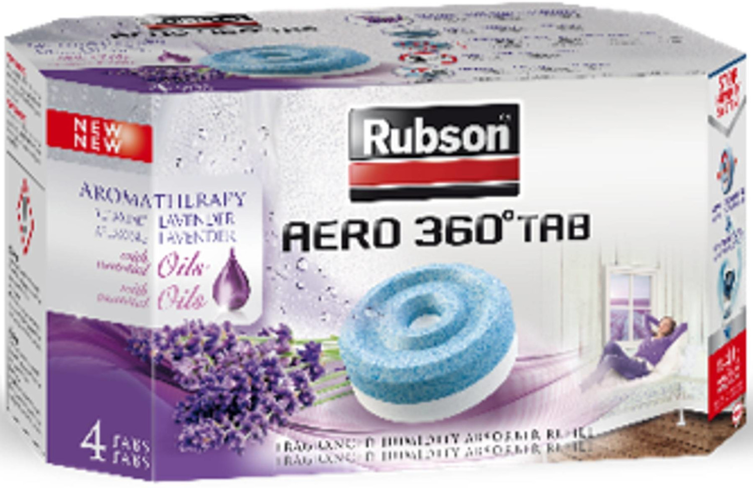 RUBSON - Absorbeur Aéro 360 Pure recharge Lot de 4