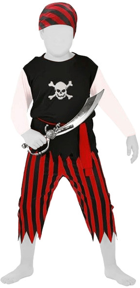 Atosa Déguisement pirate rouge et noir (7011)