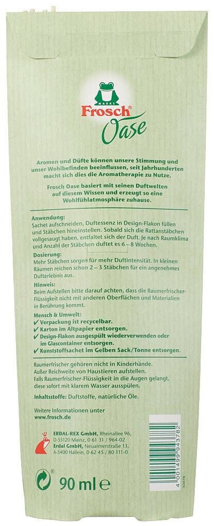 Frosch Oase Raumerfrischer Zitronengrasfrische inkl.Design Flacon –Je, £  6,87