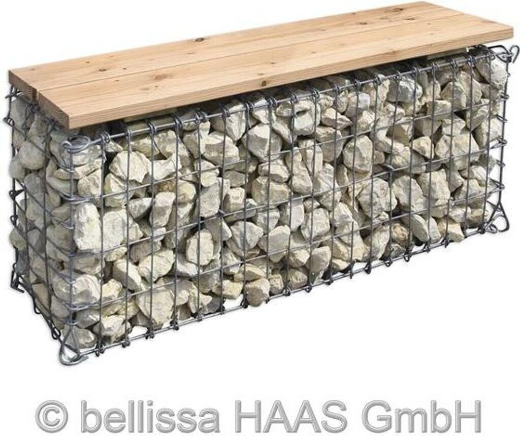 Bellissa Banc en gabion 100 x 30 x 46 cm