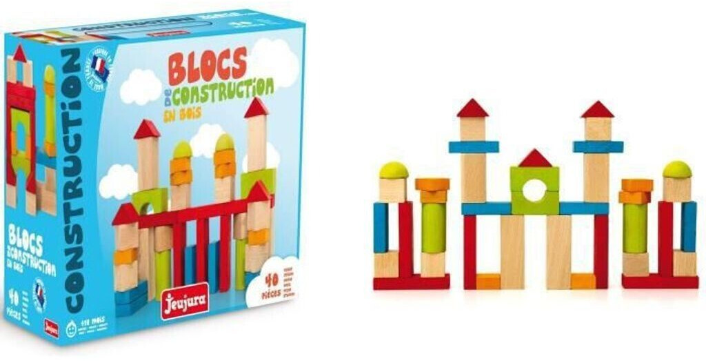 JeuJura Blocs de constructions en bois 40 pièces