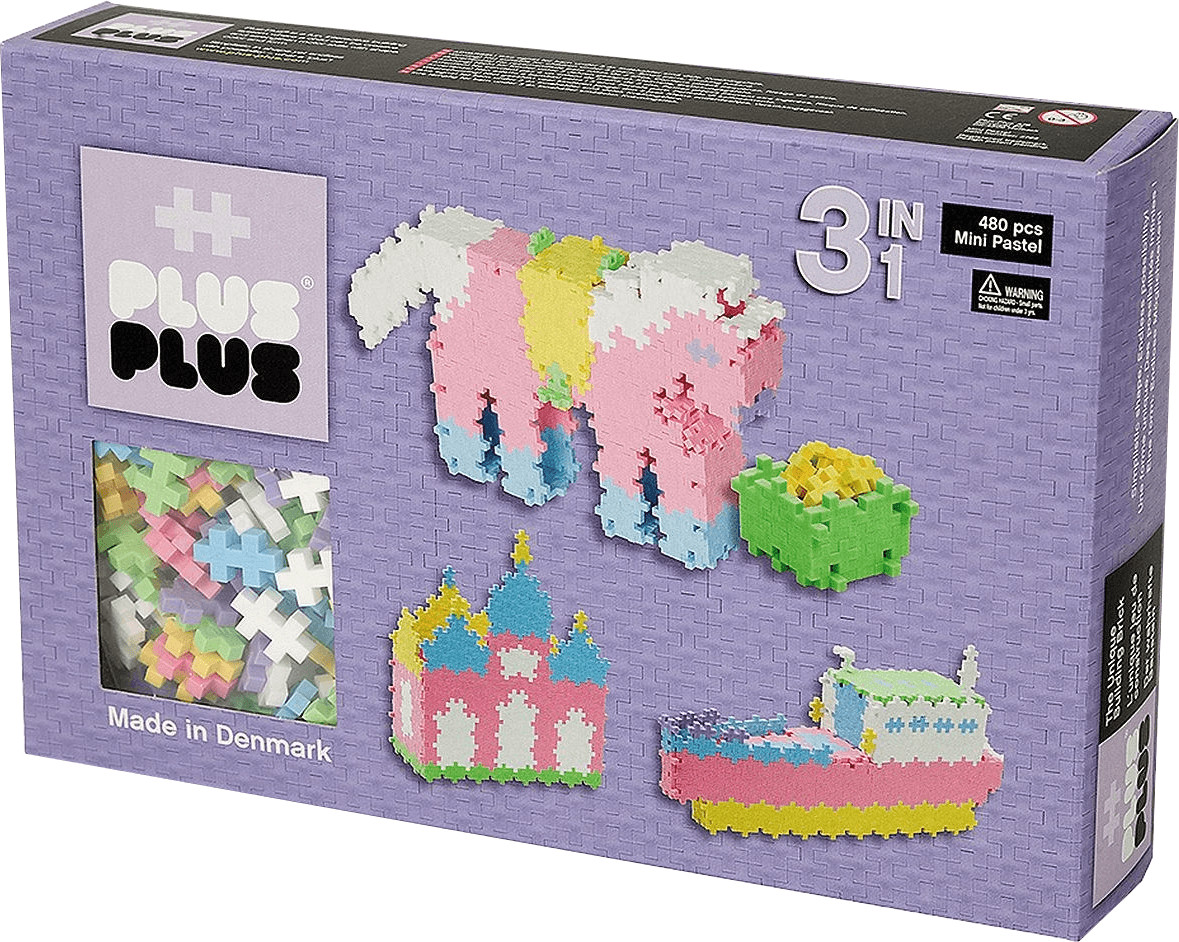 Plus-Plus Box 3 in 1 Mini Pastel - 480 pcs