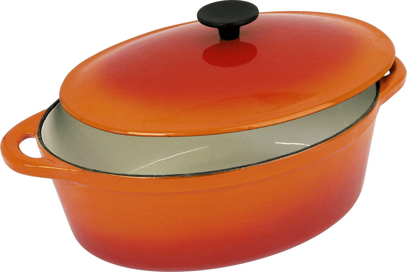 Crealys Cocotte ovale 37 cm orange flamme