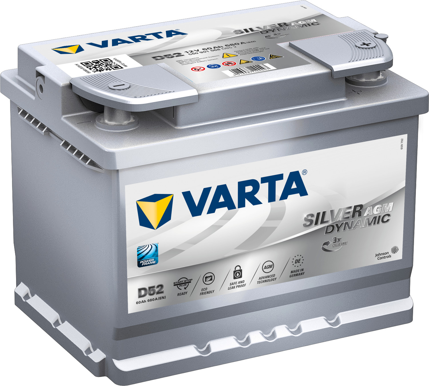 VARTA Silver Dynamic AGM 12V 60Ah D52 ab 129,50 € (Februar 2024 Preise)
