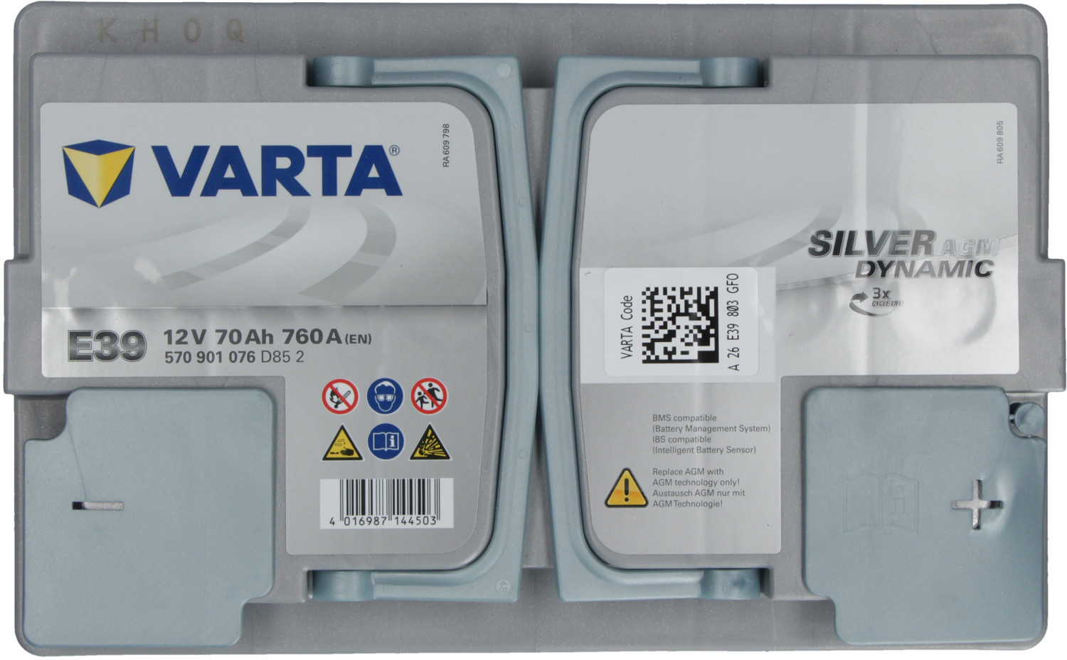 VARTA バッテリー 570-901-076 E39 AGM - 家具