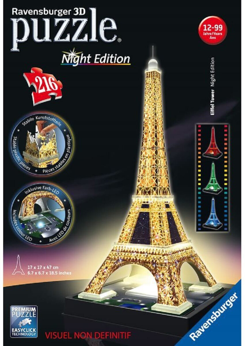 RAVENSBURGER Puzzle 3D Tour Eiffel - Night Edition - 216 pièces pas cher 