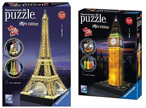 Puzzle: 3D Puzzle - Eiffel Tower Night Edition