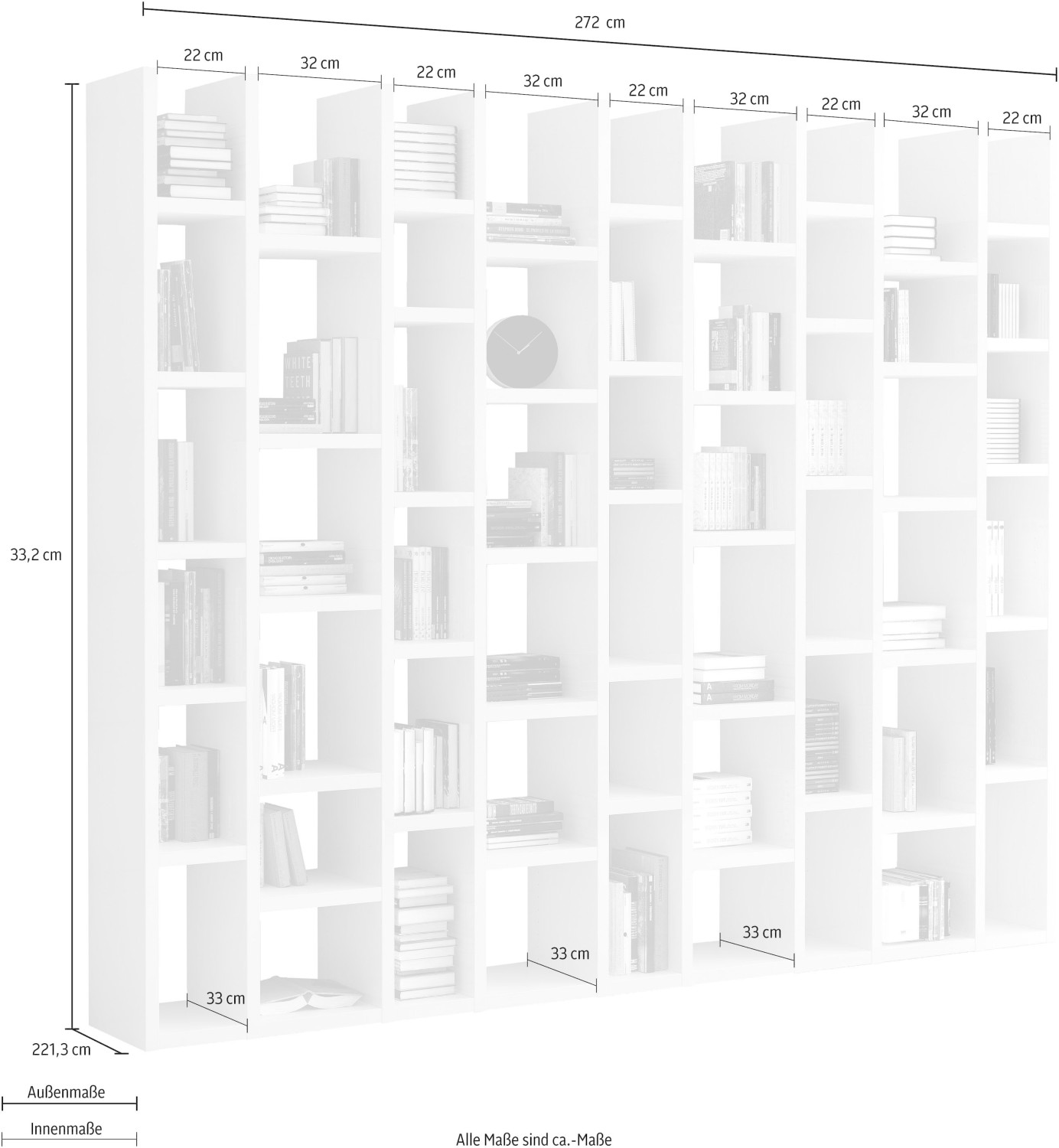 Loftscape Bücherregal Emporior III hochglanz weiß (TOR166-14) ab 1.444,99 €  | Preisvergleich bei | Raumteiler-Regale