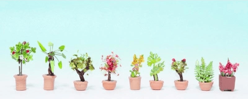 Noch Plantes d'ornement dans de grands pots (14082)