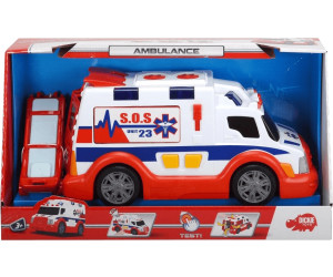 Dickie 33cm Krankenwagen Freilauf Licht Sound Arzt Koffer Zubehör Ambulanz Auto 