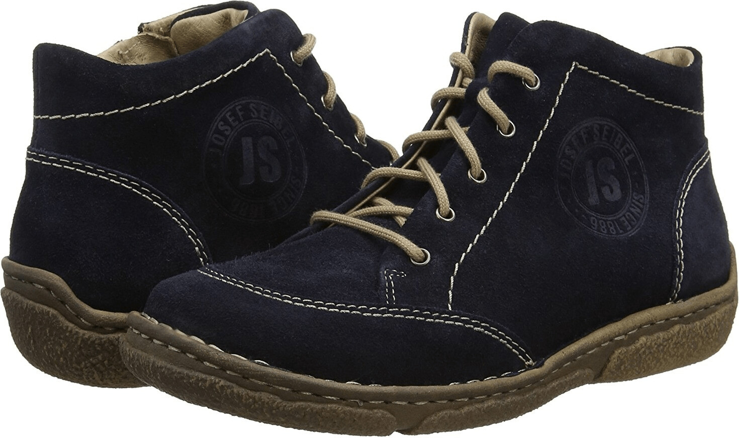 Botines Josef Seibel Neele 01 Para Mujer - Piel Auténtica - Suela De Goma - Cremallera Y Cordones - Comodidad Garantizada