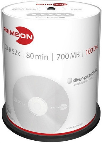 Primeon CD-R Silver-Protect-Disc 700MB 52x 100pk Spindel