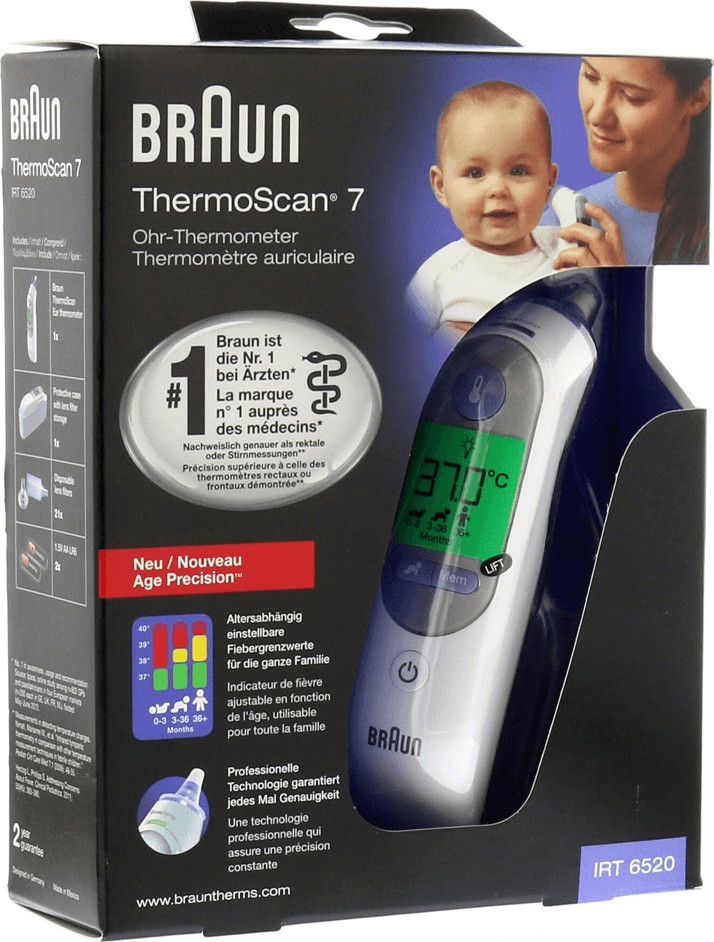 Thermomètre auriculaire IRT6520CA Braun ThermoScanᴹᴰ 7 avec Age
