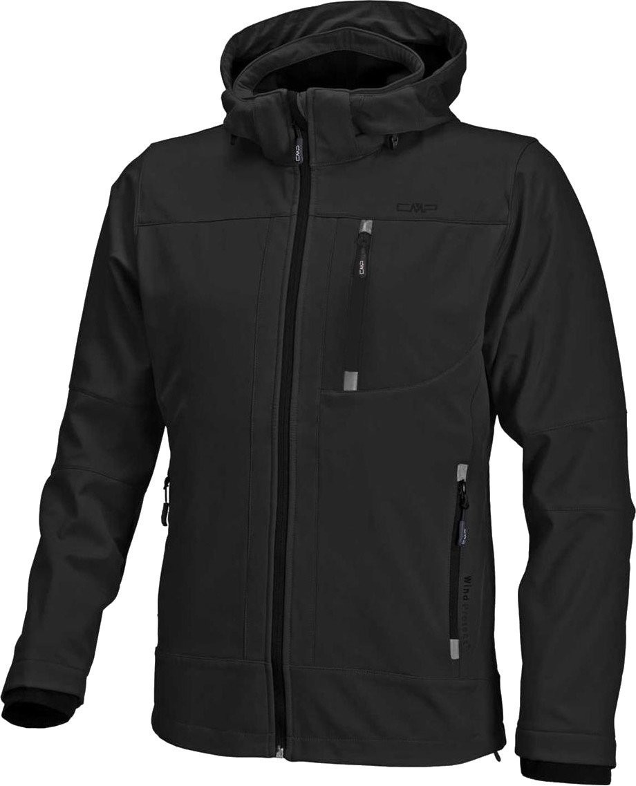 CMP Men Softshell Jacket Zip Hood (3A01787) Nero