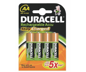 Piles rechargeables DURACELL Stay Charged LR6 (AA) NiMH 2500mAh Blister de  4 piles
