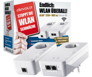 devolo dLAN 1200+ WiFi ac Starter Kit - Adaptateur CPL - GigE, HomePlug AV  (HPAV) - Wi-Fi 5 - Bi-bande - Branchement mural - CPL - Achat & prix
