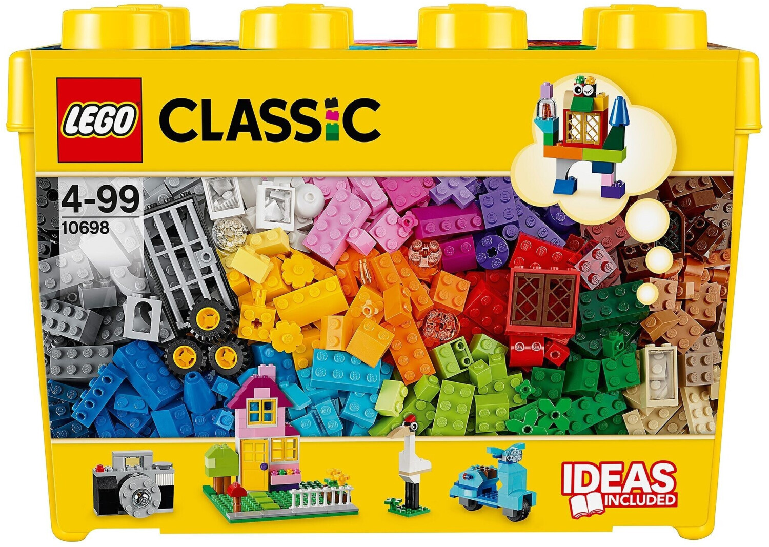 LEGO Classic Scatola Mattoncini Creativi Grande, Contenitore con  Costruzioni Colorate & Classic Base Verde, Tavola per Costruzioni Quadrata  con 32x32