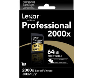 LEXAR CARTE SDHC/SDXC PROFESSIONAL UHS-II 2000X GOLD