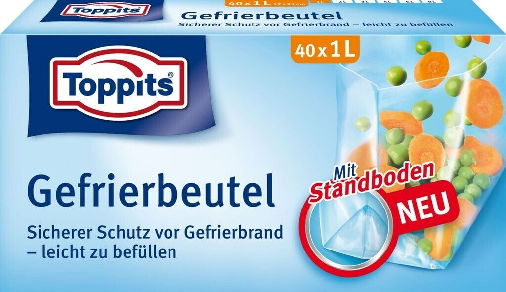 Toppits Freezer bag with stand 1 liter 40 pcs.
