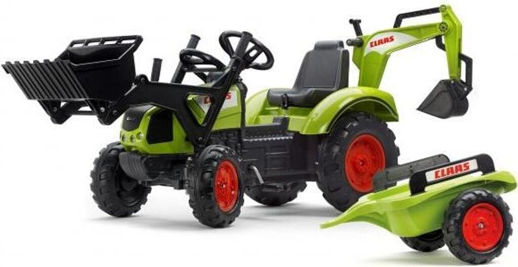 Falk Claas Arion 430 avec remorque et excavatrice