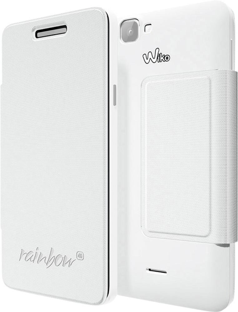 Wiko Folio Stand Back Cover blanc (Wiko Rainbow 4G)