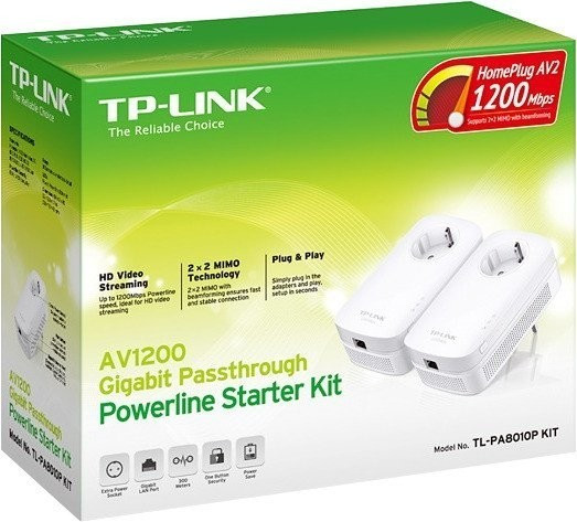 Kit de 2 Adaptateur CPL 1300 Mbps - TP-Link TL-PA8010P - Prise Intégrée - 6  mois