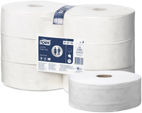 Tork Advanced Toilet Paper Jumbo 2 Layers 6 Rolls (472118)