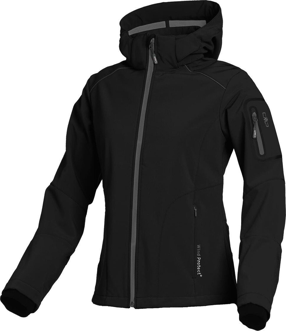 CMP Women Softshell Jacket Zip Hood (3A05396) Nero
