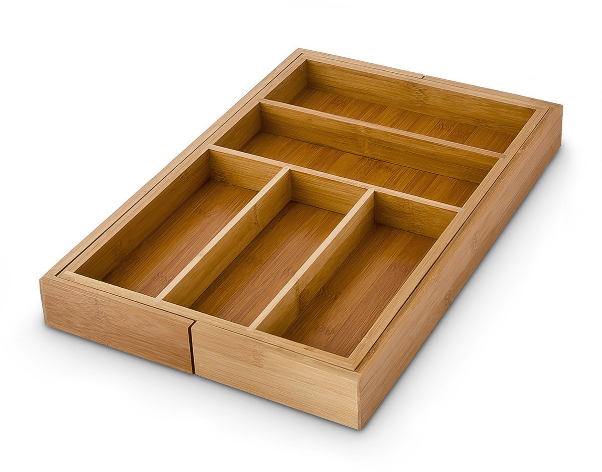 лотки для столовых приборов в ящик для кухни бамбук