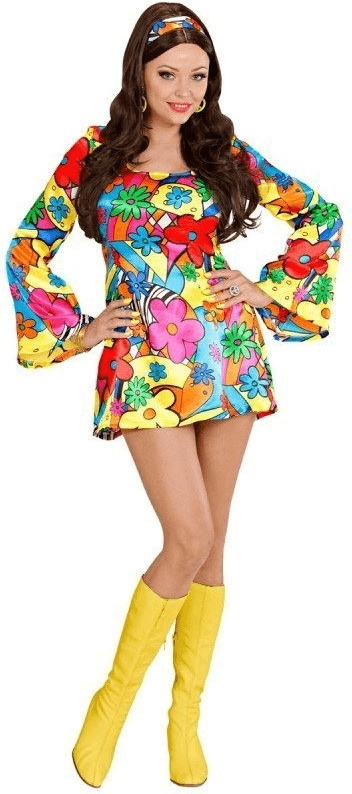 Widmann Hippie Flower Power Girl Costume